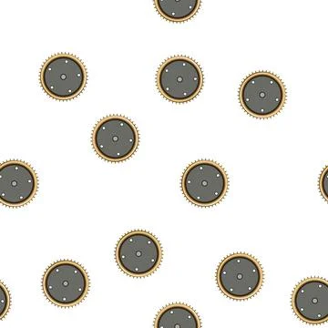 Pattern wheel gear cartoon vector Stock Illustration