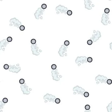 Pattern wheel generating tire smoke effect icon イラスト素材