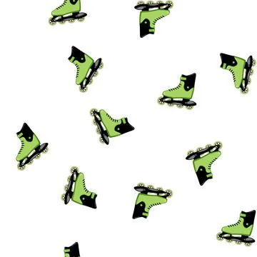 Pattern wheel inline skates cartoon vector Stock Illustration