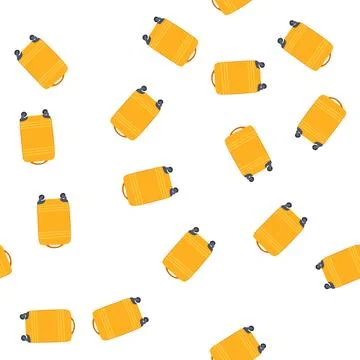 Pattern wheels hard shell suitcase cartoon vector Stock Illustration