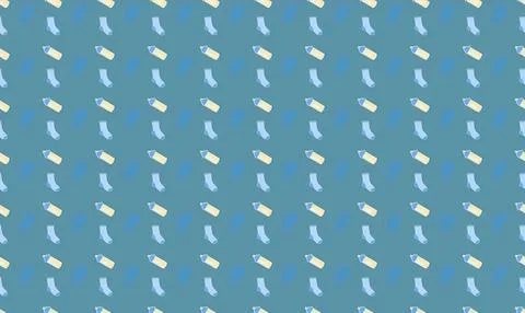 Pattern of white and blue medical face masks on blue background Stock Illustration
