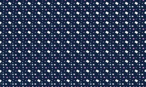 Pattern of white and blue stars on dark background Stock Illustration