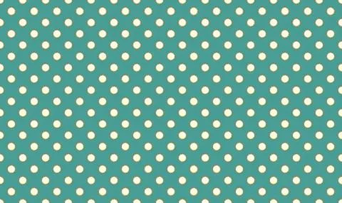 Pattern of white and pink polka dots on teal background Stock Illustration