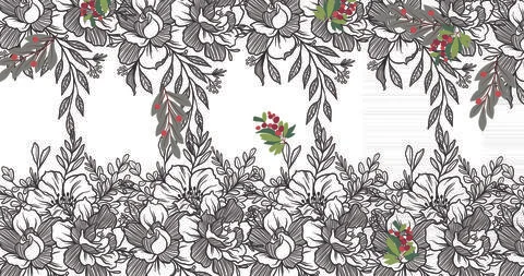 Pattern white background floral flowers spring print graphic summer colorful Stock Illustration