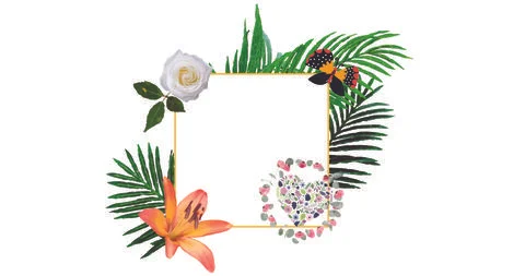 Pattern white background floral flowers spring print graphic summer colorful Stock Illustration