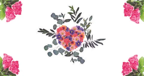 Pattern white background floral flowers spring print graphic summer colorful Illustrazione stock