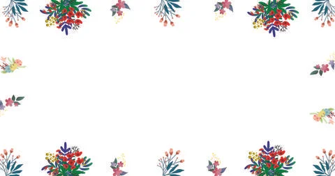 Pattern white background floral flowers spring print graphic summer colorful Stock Illustration