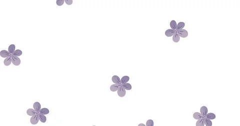 Pattern white background floral flowers spring print graphic summer purple Stock Illustration