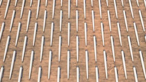 Pattern from white ballpoint pens Stock Illustration