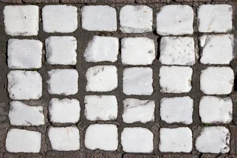 Pattern of white cobblestones Foto stock