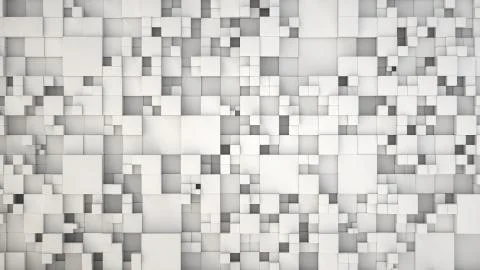 Pattern from white cubes of different sizes Stock Illustration