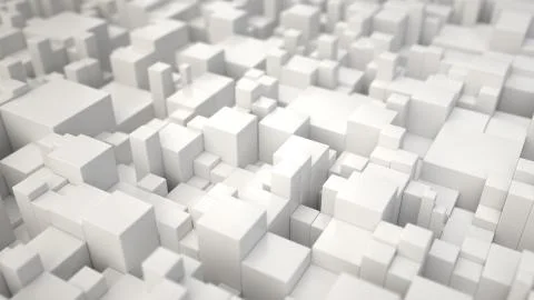 Pattern from white cubes of different sizes Stock Illustration