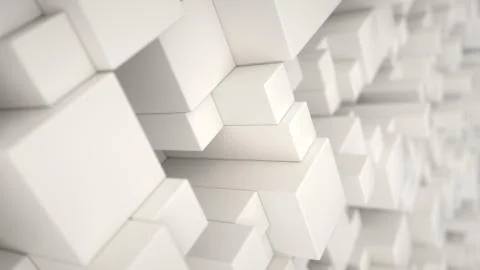 Pattern from white cubes of different sizes Stock Illustration
