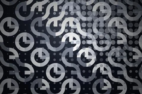 Pattern of white dollar signs on a black background Stock Illustration