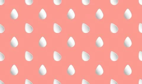 Pattern of white drops on pink background Stock Illustration