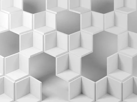 Pattern of white empty cube covers with holes, 3d 스톡 일러스트