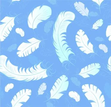 Pattern of white feathers Stock Illustration