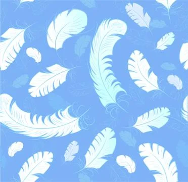 Pattern of White Feathers Stock Illustration