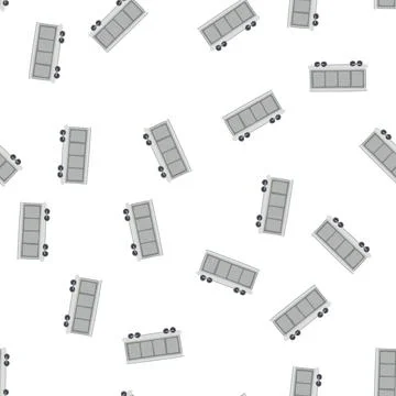 Pattern white freight train wagon rolling on rails 库存插图