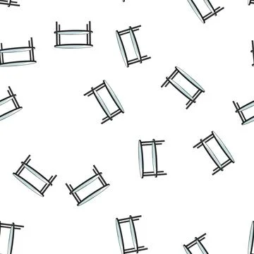 Pattern white glass table cartoon vector Stock Illustration