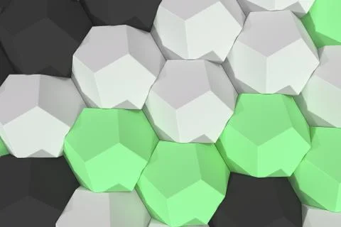 Pattern of white, green and black hexagonal elements 스톡 일러스트