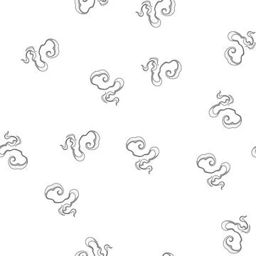 Pattern White grey smoke puff cloud vector イラスト素材