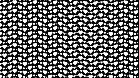 Pattern of white hearts on a black background in a repeating design for cre.. Stock Footage 333445804