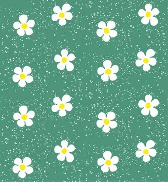 Pattern of white little flowers, seamless Stock Illustration