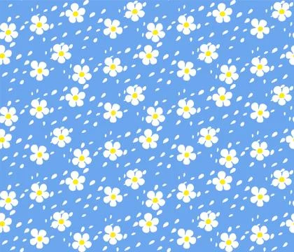 Pattern of white little flowers, seamless Stock Illustration