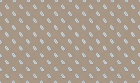 Pattern of white pills on beige background Stock Illustration