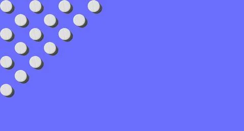 Pattern White pills on a blue background. Banner, space for text. Copy space. Stock Illustration