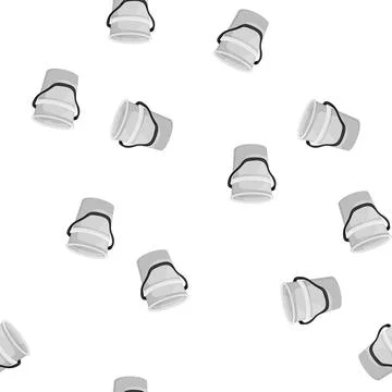 Pattern white plastic bucket container cartoon vector Illustration