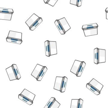 Pattern White plastic storage box with blue latch Stock Illustration