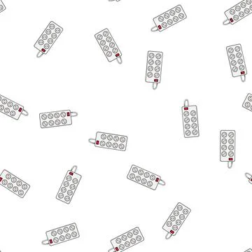 Pattern White power strip distributing electrical current for home appliances Stockillustratie