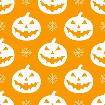 Pattern with white pumkins Stock Illustration