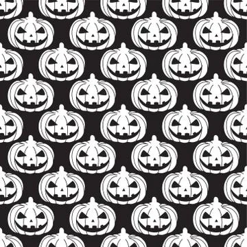Pattern of white pumpkin Silhouette Stock Illustration