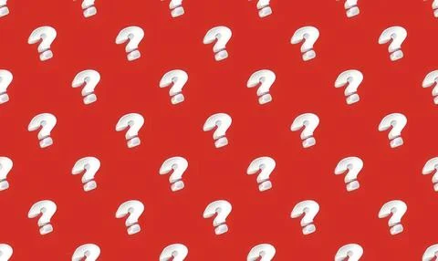 Pattern of white question marks on red background Stock Illustration