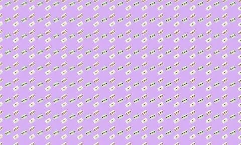 Pattern of white rabbits on purple background Stock Illustration