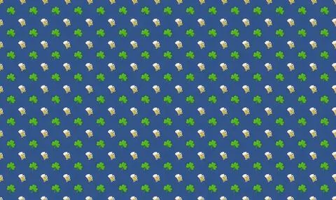Pattern of white roses and green leaves on a blue background Stock Illustration