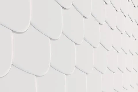 Pattern of white rounded roof tiles Stock Illustration