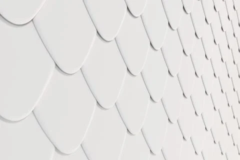 Pattern of white rounded roof tiles Stock Illustration