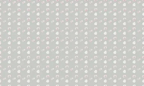 Pattern of white seashells on a light gray background Stock Illustration