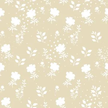 Pattern white silhouettes colors on a beige background. Stock Illustration