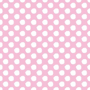 Pattern in white soft large polka dots on a pastel pink background Stock Illustration
