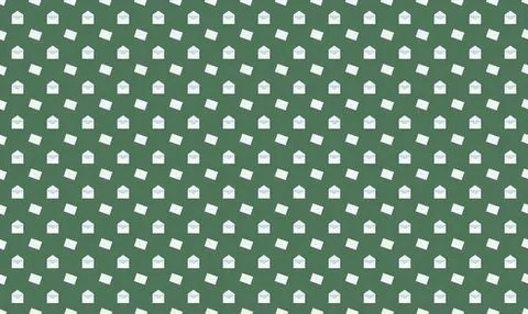 Pattern of white squares and circles on green background Stock Illustration