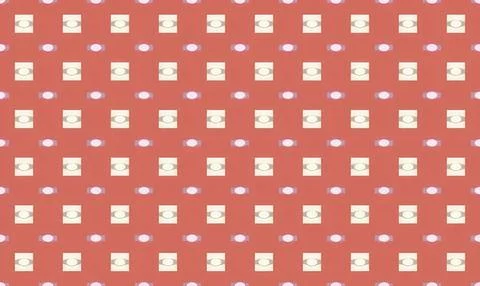 Pattern of white squares and pink dots on red background Stock Illustration