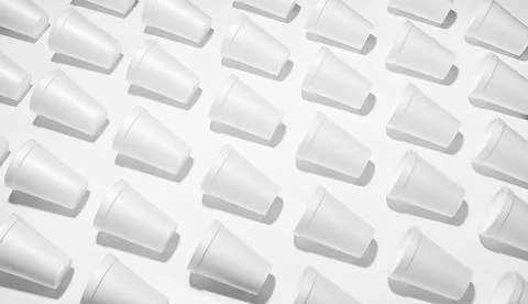 Pattern of White Styrofoam Cups Stock Photos