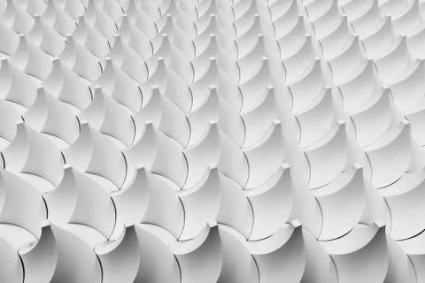 Pattern of white twisted pyramid shapes Stock Illustration