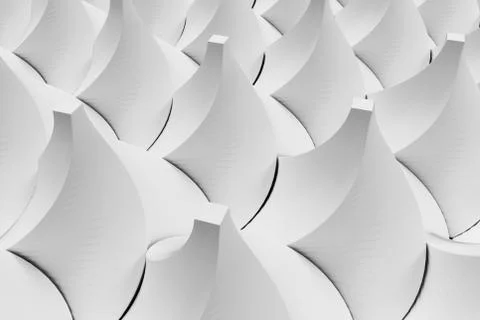 Pattern of white twisted pyramid shapes Stock Illustration