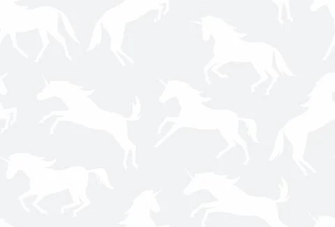 Pattern with white Unicorns silhouettes Stock Illustration